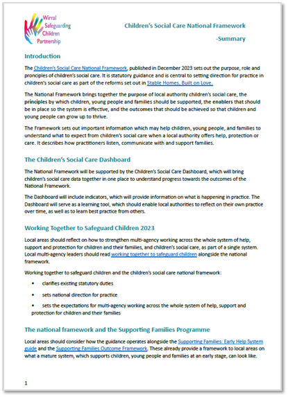 Working Together To Safeguard Children (2023) - Wirral Safeguarding 